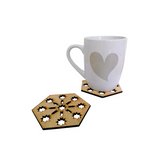 Wooden Hexagon Snowflake Coasters