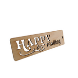 Wooden Happy Reading Bookmark Stencil