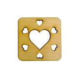 Wooden Square Hearts Coasters