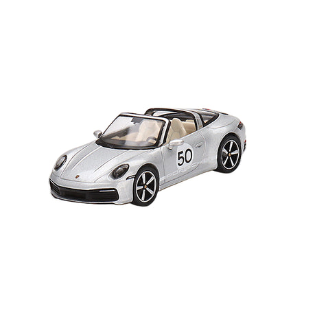 Mini GT Porsche 911 Targa 4S Silver Metallic 1:64 Model