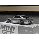 Mini GT Nissan Silvia Top Secret (S15) Silver Re 1:64 Model
