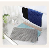 Bathroom Foam Mat - Honeycomb Emboss Coral Fleece