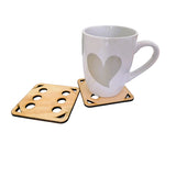 Wooden Dice Numbers Coasters - Set Of 6