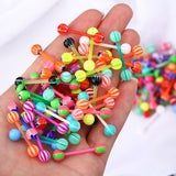 Stainless Steel 100 Piece Acrylic Tongue Piercings