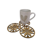Wooden Geometric Flower Coasters