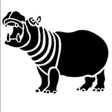 Jem Stencil - Hippo - 72 X 97mm / 4 X 4”