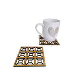 Wooden Geometric Squares Coasters