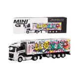 Mini GT Mercedes-Benz Actros w/ 40 Ft Container 1:64 Model