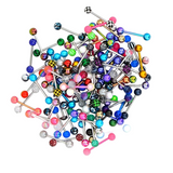 Stainless Steel 100 Piece Acrylic Tongue Piercings
