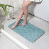 Bathroom Foam Mat - Honeycomb Emboss Coral Fleece