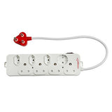 Eurolux - 8 Way Multi Plug with medium Surge Red Plug