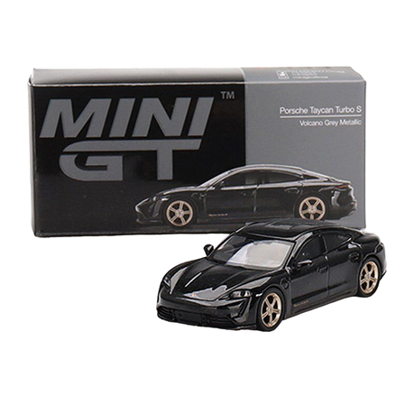 Mini GT - Porsche Taycan Turbo S Volcano Grey 1:64 Model