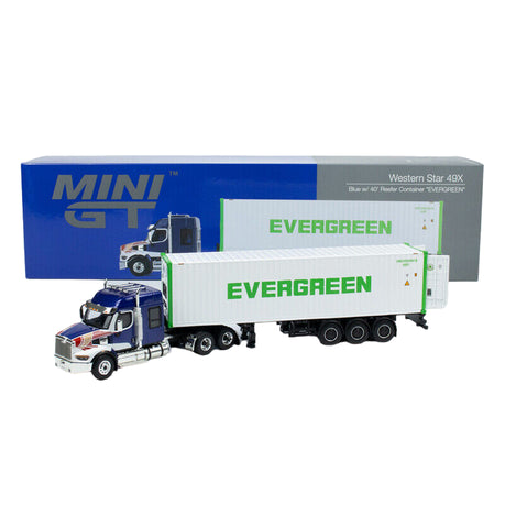 Mini GT Western Star 49X Blue w/ 40' Reefer Container 1:64 Model