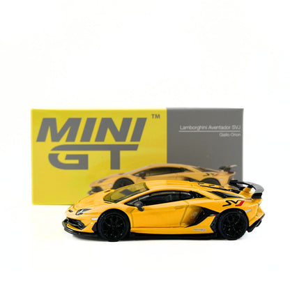 Lamborghini Aventador SVJ Yellow 1:64 Mini Gt