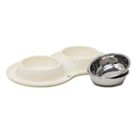 All Pets Solutions Double Bowl Pet Feeder White - XL