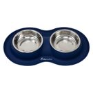 All Pets Solutions Double Bowl Pet Feeder Navy - XL
