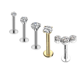 Internally Threaded Labret Studs - 5 Piece