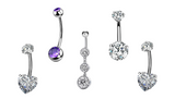 Internally Treaded Titanium Belly Ring 5 Pack - Set 6