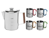 Alpine Mountain Gear 5 Piece Stainless Steel Coffee Set