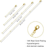 Gold Plated Stainless Steel 4 Piece Necklace Extenders