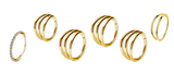 Stainless Steel 6 Piece Gold Hoop Helix Piercings
