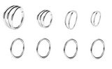 Stainless Steel 8 Piece Helix Hoop Piercings