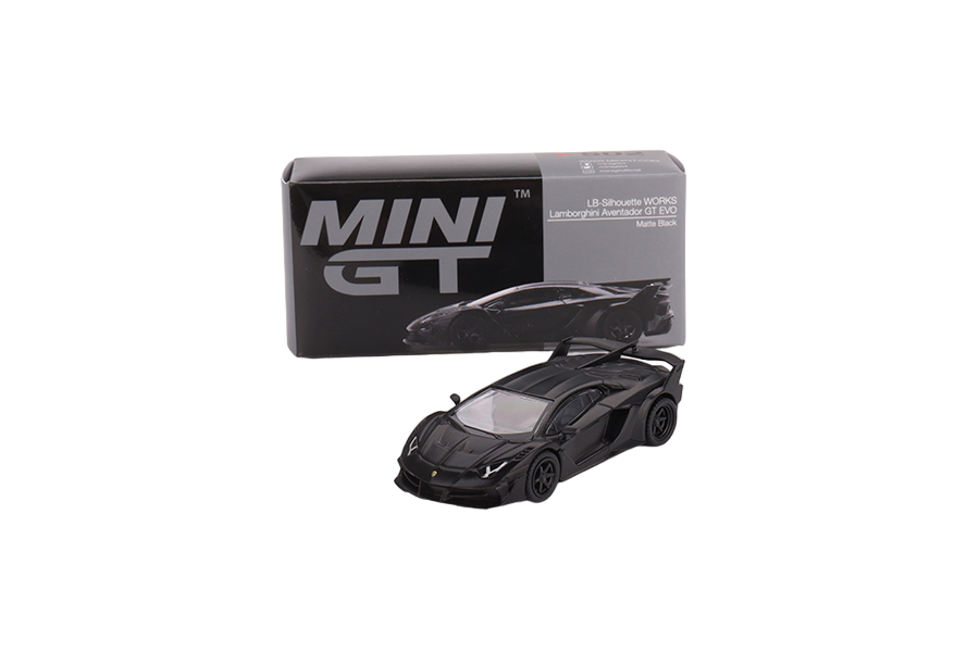 Mini GT Lamborghini Aventador Matt Black LBSW 1:64 Model