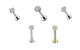 Internally Threaded Titanium Labret Lip Piercing - 5 Piece