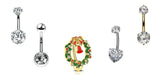 Internally Treaded Titanium Belly Ring 5 Pack - Set 7