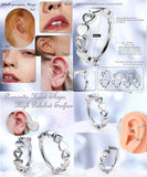 Stainless Steel 2 Piece Heart Hoop Tragus Piercings