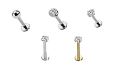 Internally Threaded Titanium Labret Lip Stud - 5 Piece