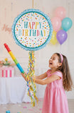 Happy Birthday Round 44cm Polka Dot Piñata