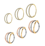Stainless Steel 6 Piece Helix & Conch Hoop Piercings