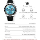 OLEVS Men's Chronograph Waterproof Silicone Strap Watch