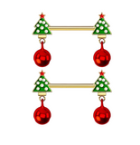 Stainless Steel Christmas Tree Nipple Piercings