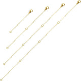 Gold Plated Stainless Steel 4 Piece Necklace Extenders