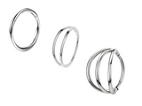 Stainless Steel 3 Piece Conch Hoop Piercings