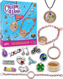 Charm Wow 17 Piece Rose Gold Locket Necklace & Bracelet Making Kit