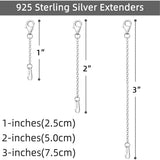 Sterling Silver 3 Piece Necklace Extenders