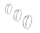 Stainless Steel 3 Piece Double Hoop Helix Piercing - Silver