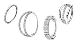 Stainless Steel CZ 4 Piece Cartilage Piercings