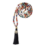 COAI Multicolor Stone Namaste Charm Mala Beads Necklace