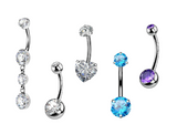 Internally Treaded Titanium Belly Ring 5 Pack - Set 1