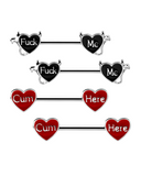 Stainless Steel Sexy Heart Nipple Piercings Set 2