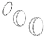Stainless Steel 3 Piece Cartilage Hoop Piercings