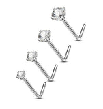 Solid Titanium Nose Piercing - 4 Piece
