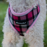 All Pet Solutions Pink Tartan Dog Harness with Reflective Strip - Medium