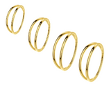 Stainless Steel 4 Piece Double Hoop Helix Piercings - Gold