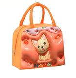 Kitten Thermal Insulation Lunch Bag Orange