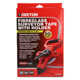 DEKTON 50m Fibreglass Surveyor Tape with Handle